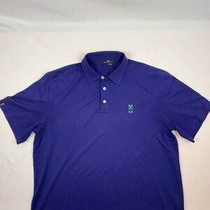 Ralph Lauren RLX Mens Purple Polo Shirt Golf Peachtree Golf Club Logo Size XL